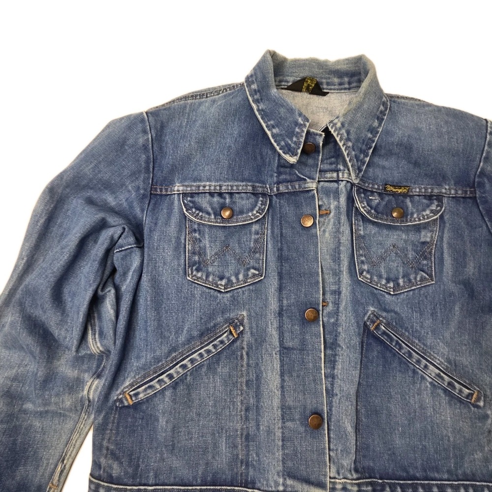 Vintage Wrangler Blue Jean Denim Womens Jacket Beautiful Fade/Wash - Picture 7 of 16